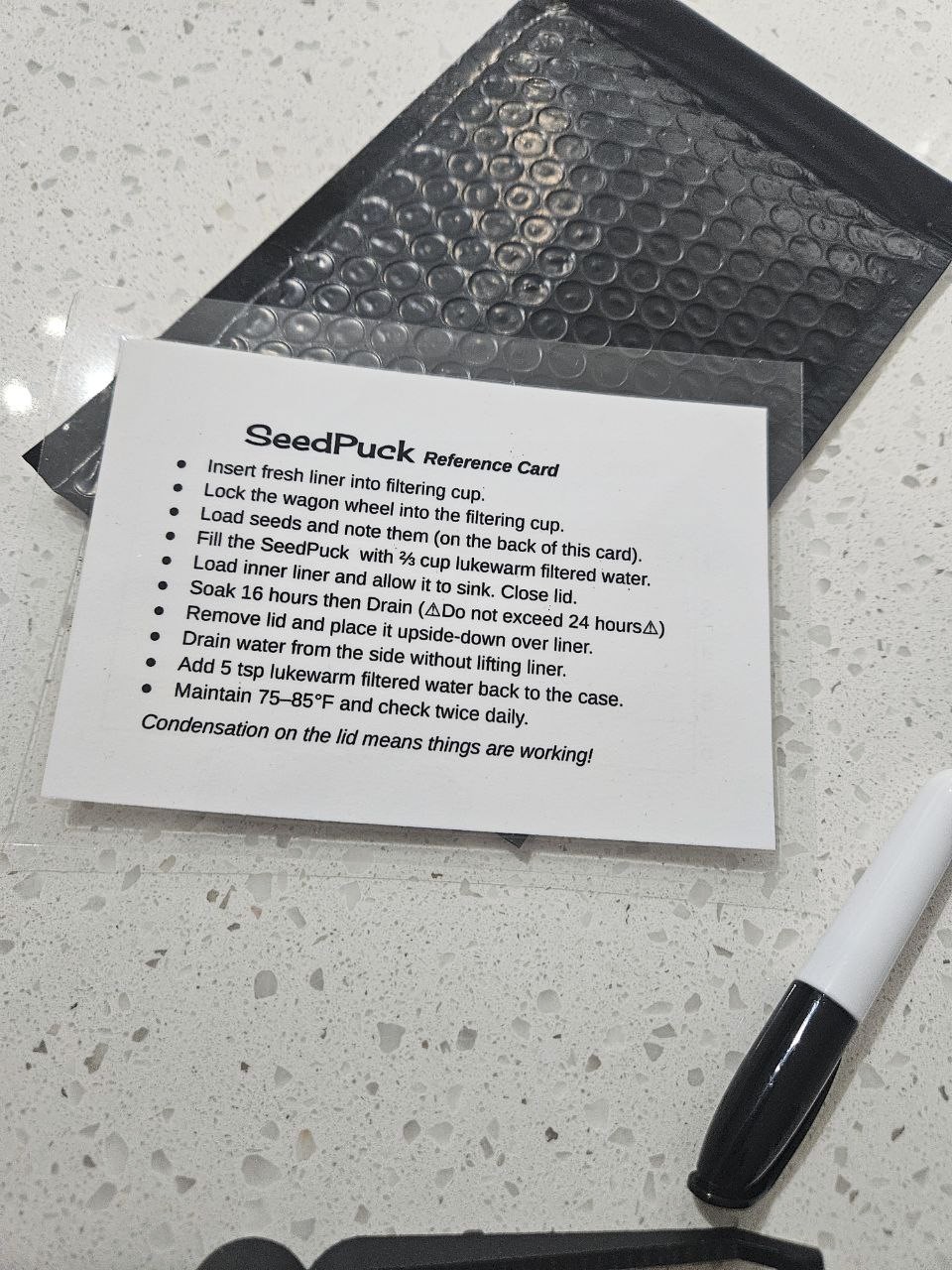 Seed Germination Refill Kit – 10 Liners, Tweezers, Dry Erase Strain Card