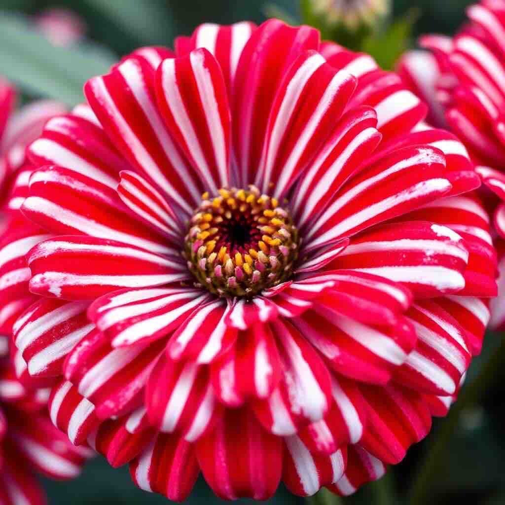 50 Peppermint Zinnia Seeds Double Bloom Rare Red And White Beautiful Non-Gmo