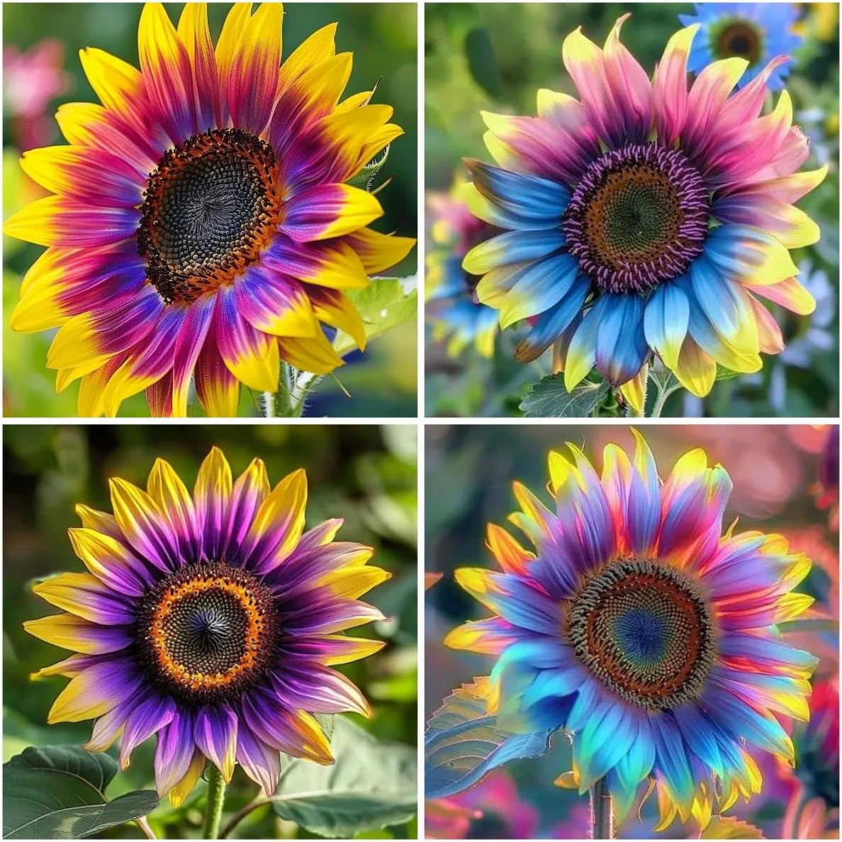480+ Rare Sunflower Seeds – Red, Purple, Blue, Black-Centered, Charcoal, Teddy B