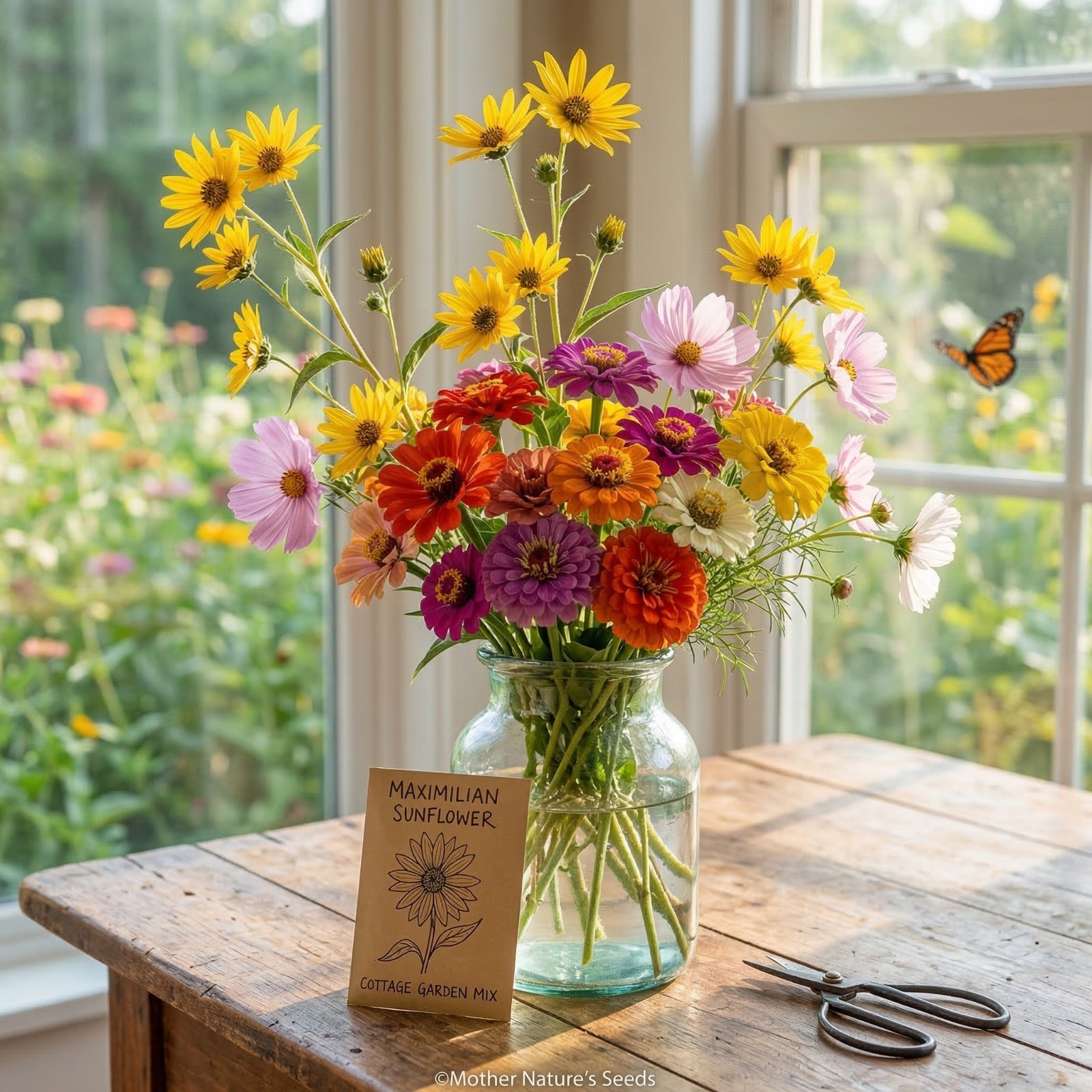 Sunflower MAXIMILIAN Perennial Flowers Butterflies Finches USA Non-GMO 100 Seeds