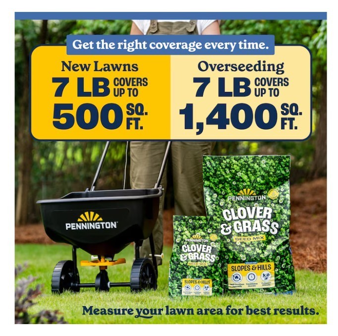 [FASH SALE] Pennington Clover Mixture Grass Seed 7 lb Bag Lawn Seed (2 Pack) NEW