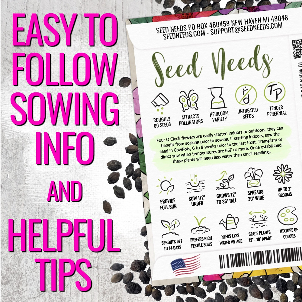Mixed Four O’ Clock Seeds For Planting (Mirabilis jalapa)