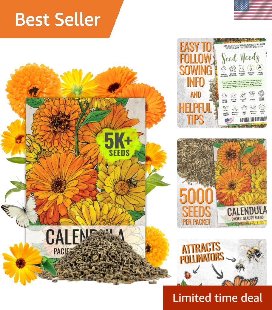 Calendula Seeds Pacific Beauty Mix | 5,000+ Seeds Calendula Officinalis Non-G…