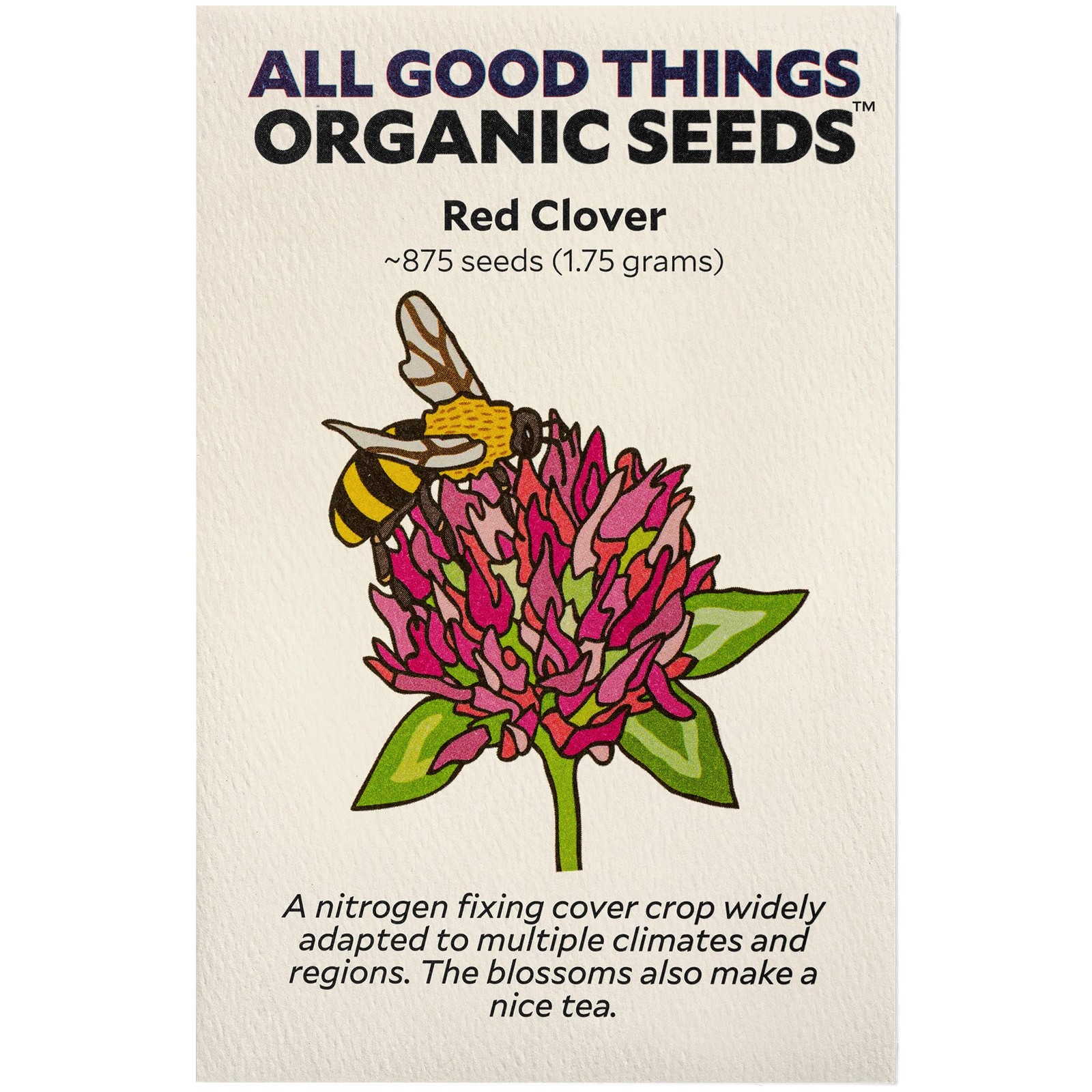 All Good Things Seed Clover Seed Collection – 3 Packets – Crimson, Red, White…