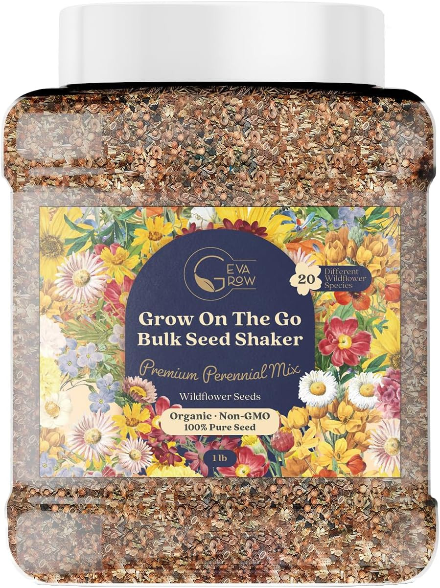 Bulk Wildflower Seed Shaker – Perennial Flower Seeds Mix to Plant Anywhere, by G