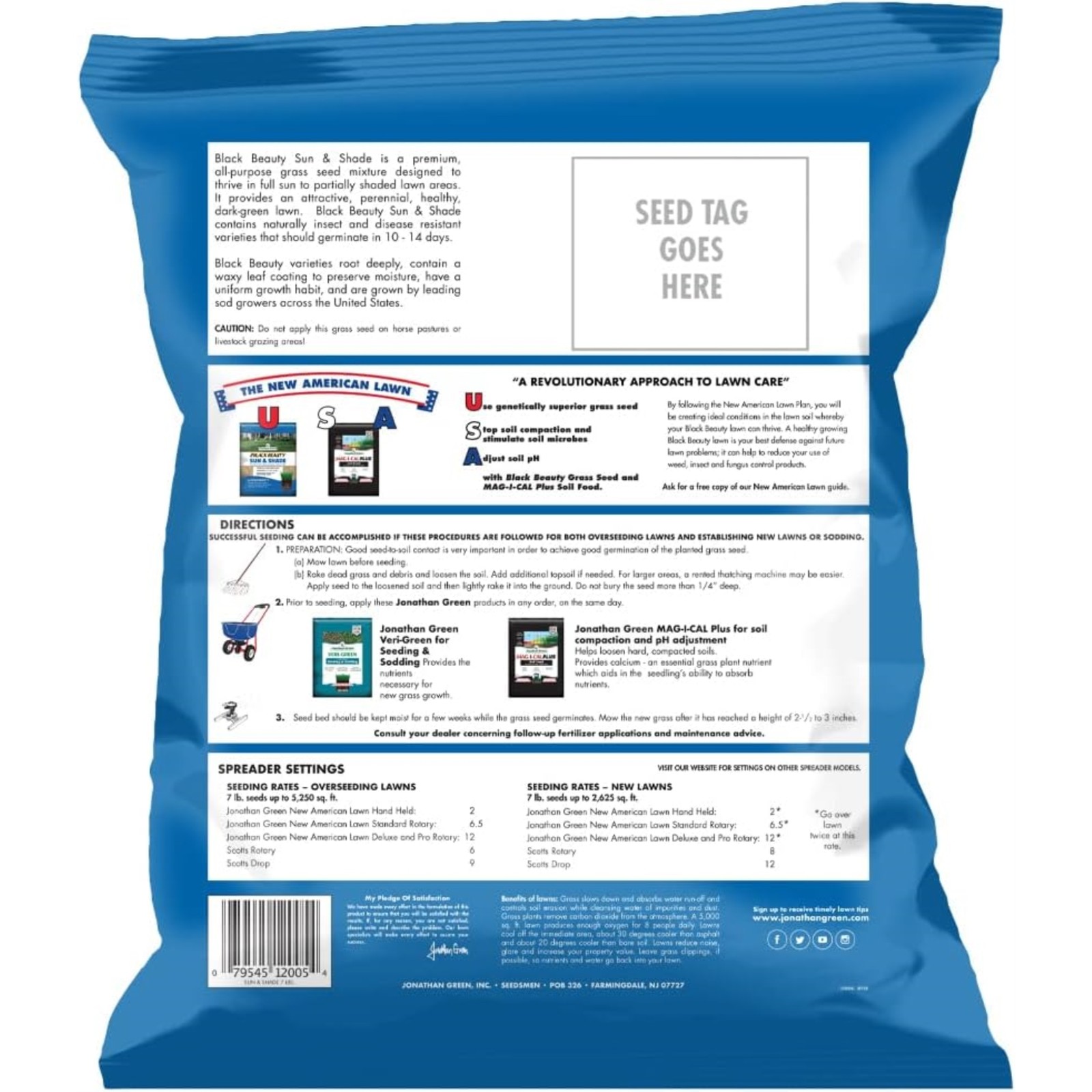Jonathan Green Black Beauty Sun & Shade Grass Seed, 7lb bag