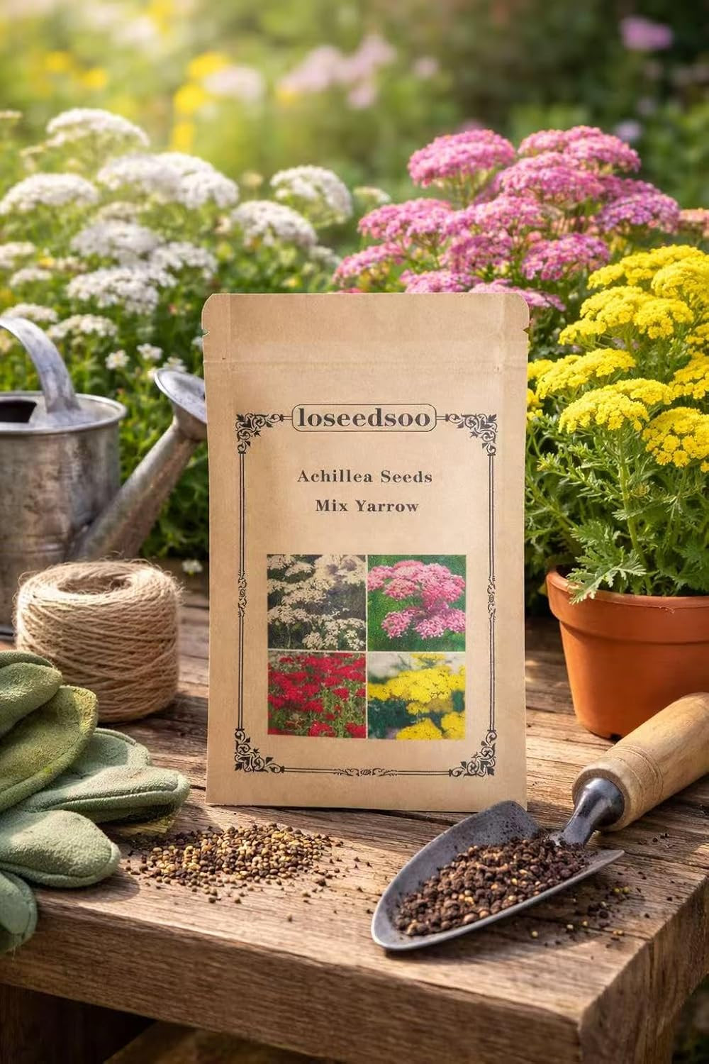 12000+ Mixed Yarrow Seeds for Planting – Achillea Millefolium Flower Seed Mix, P