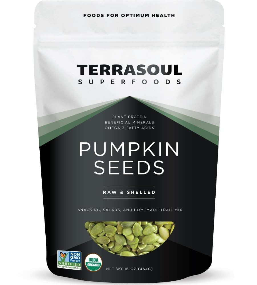 Organic Pumpkin Seeds, 16oz – Raw, Unsalted, Superfood for Snacking & Salad B…