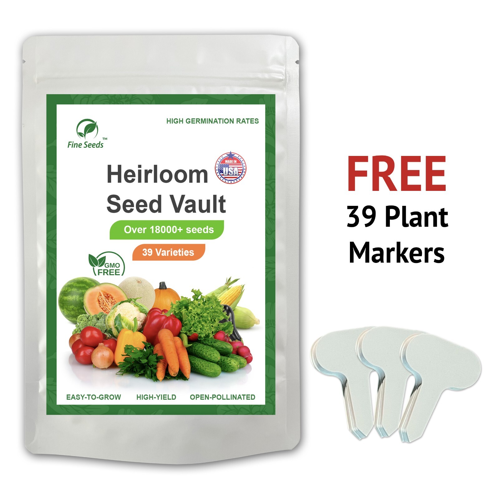 Heirloom Vegetable Seeds 2 pack of 39 Varieties – Over 36,000 Seeds,