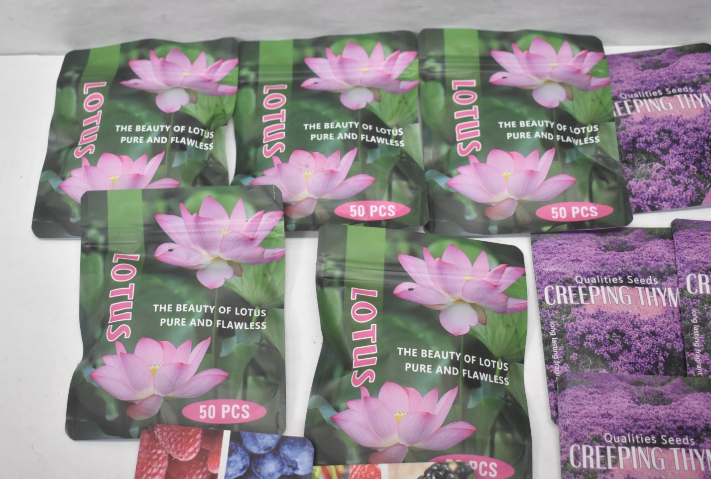 Lot of 18 Planting Seeds Gardening Assorted Berries/Lotus/Creeping Thyme