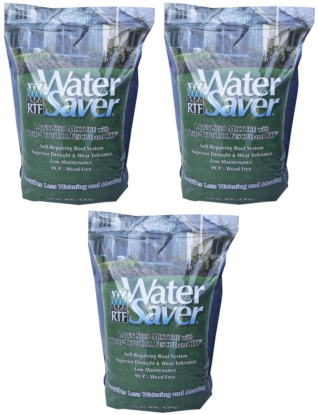 Water Saver 11110 10 lb Rhizomatous Tall Fescue RTF Grass Seed- Pack of 3