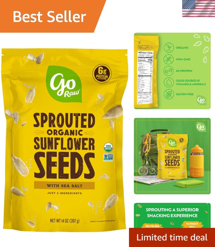 Nutrient-Dense Organic 14oz Sprouted Sunflower Seeds – Plant-Based Crunch!