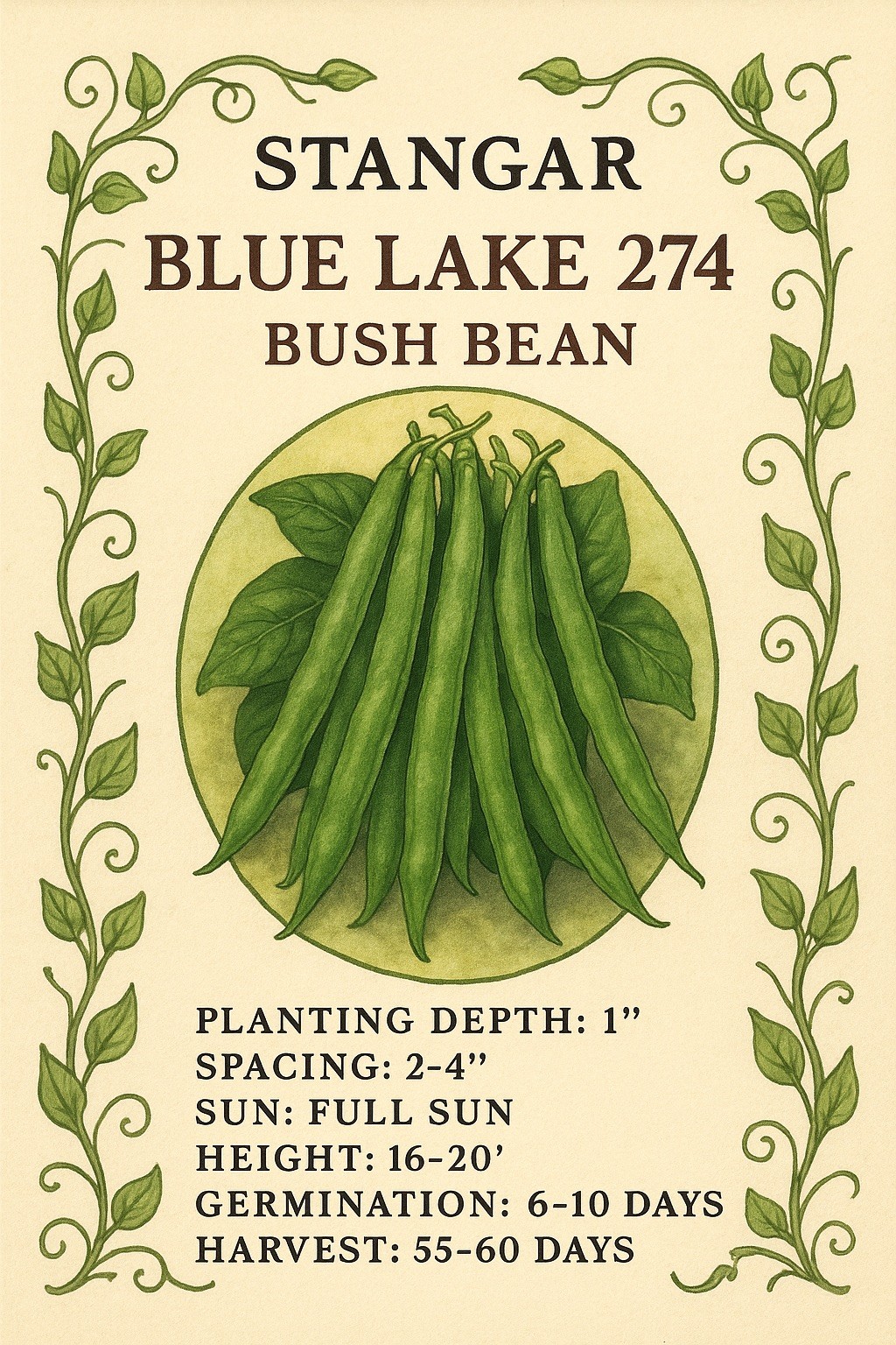 Blue Lake 274 Bean Seed – Heirloom Greenpod Garden Bush Beans Seeds (½oz or 1oz)