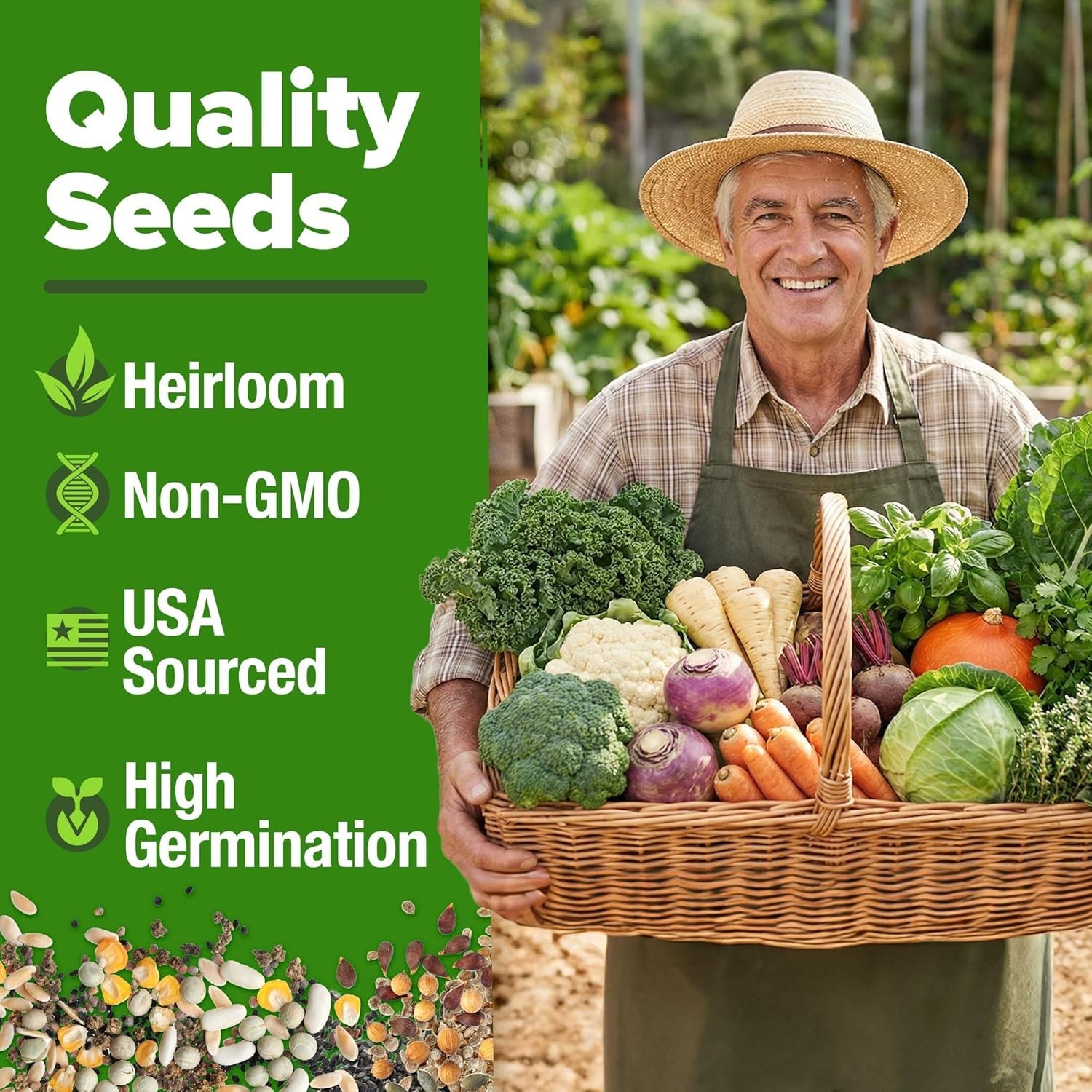Ultimate 70 Variety Garden Seed Pack – 30,600+ Non-GMO Seeds