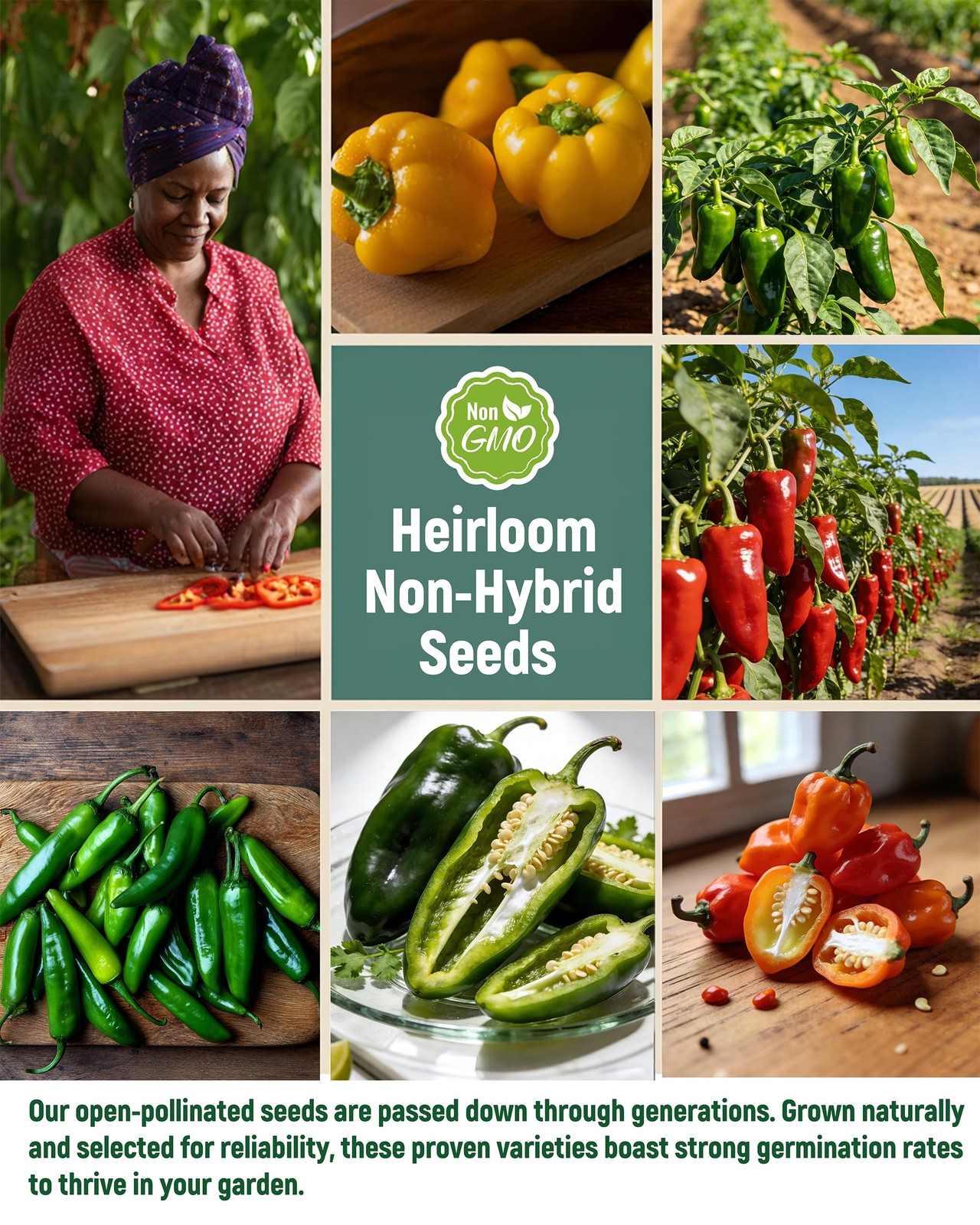 10 Variety Pepper Seeds for Planting – 2000+ 10 Seeds, green