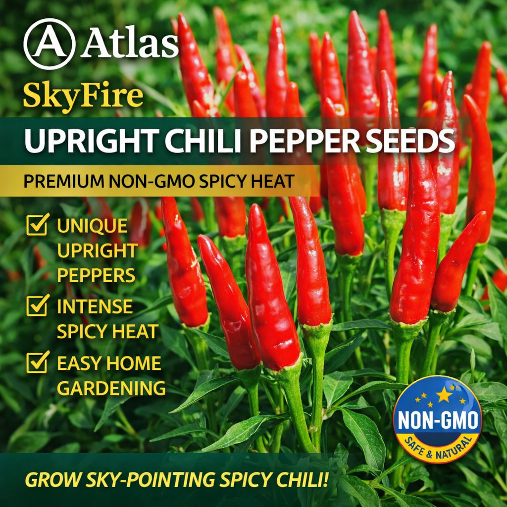 Upright Chili Pepper Seeds 100+ Non-GMO Hot Pepper High Yield Garden