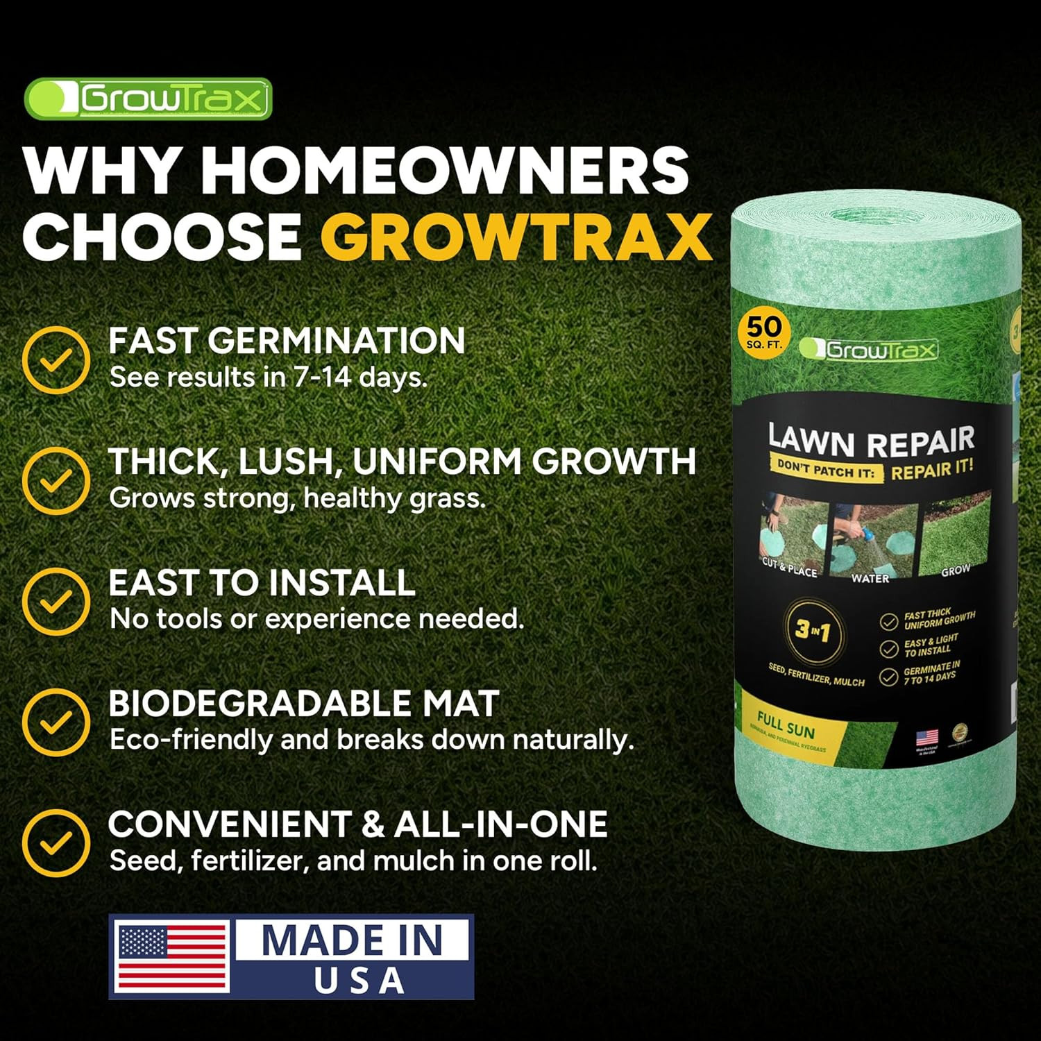 Biodegradable Grass Seed – 50 SQFT Bermuda Rye – Grass Seed and Fertilizer for L