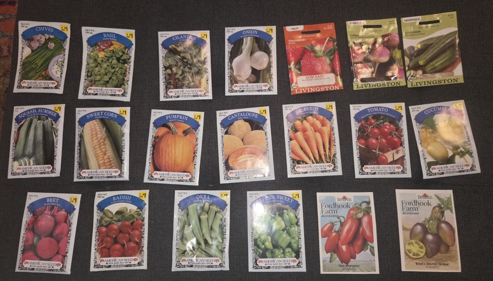 Lot Of 20 Mixed Variety Pack Vegetable Garden & Herb Seeds Bundle – Dated 2025