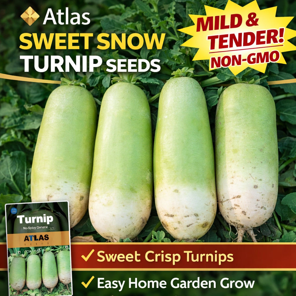 Chinese Green Radish Seeds Sweet Crisp Non-GMO Easy Grow High Yield