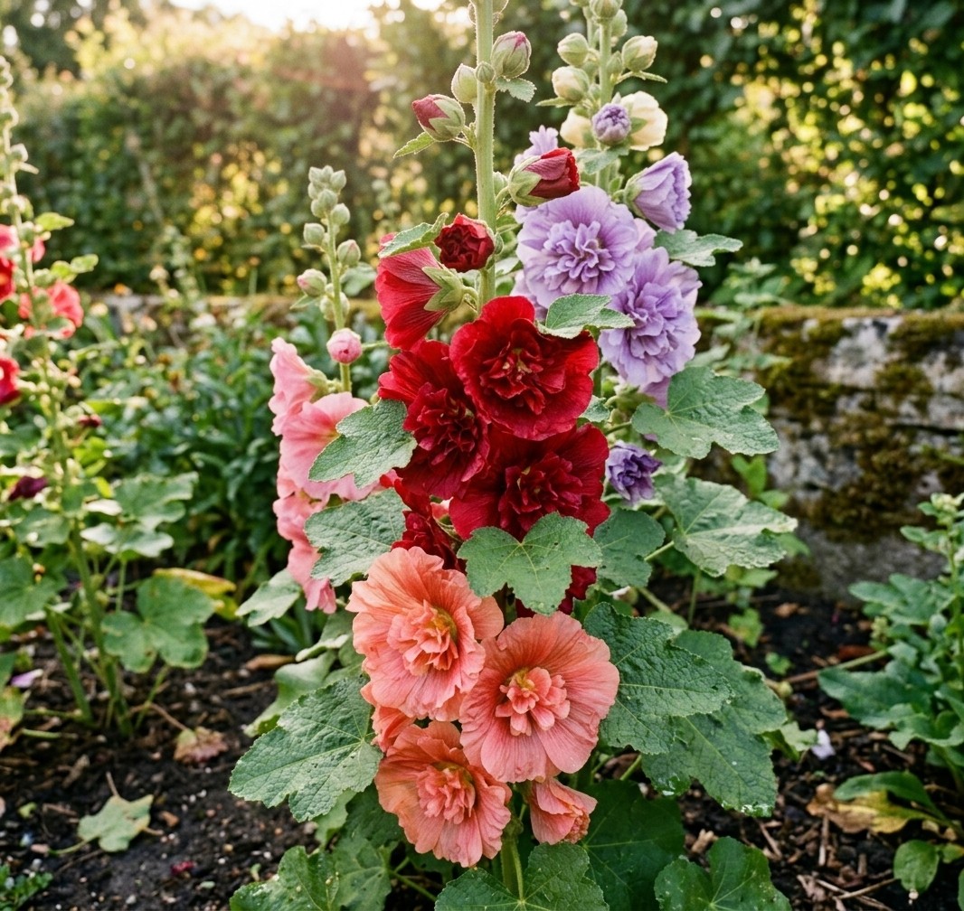 100pcs Alcea Rosea Hollyhock Seeds Ornamental Perennial Flower Garden Decor