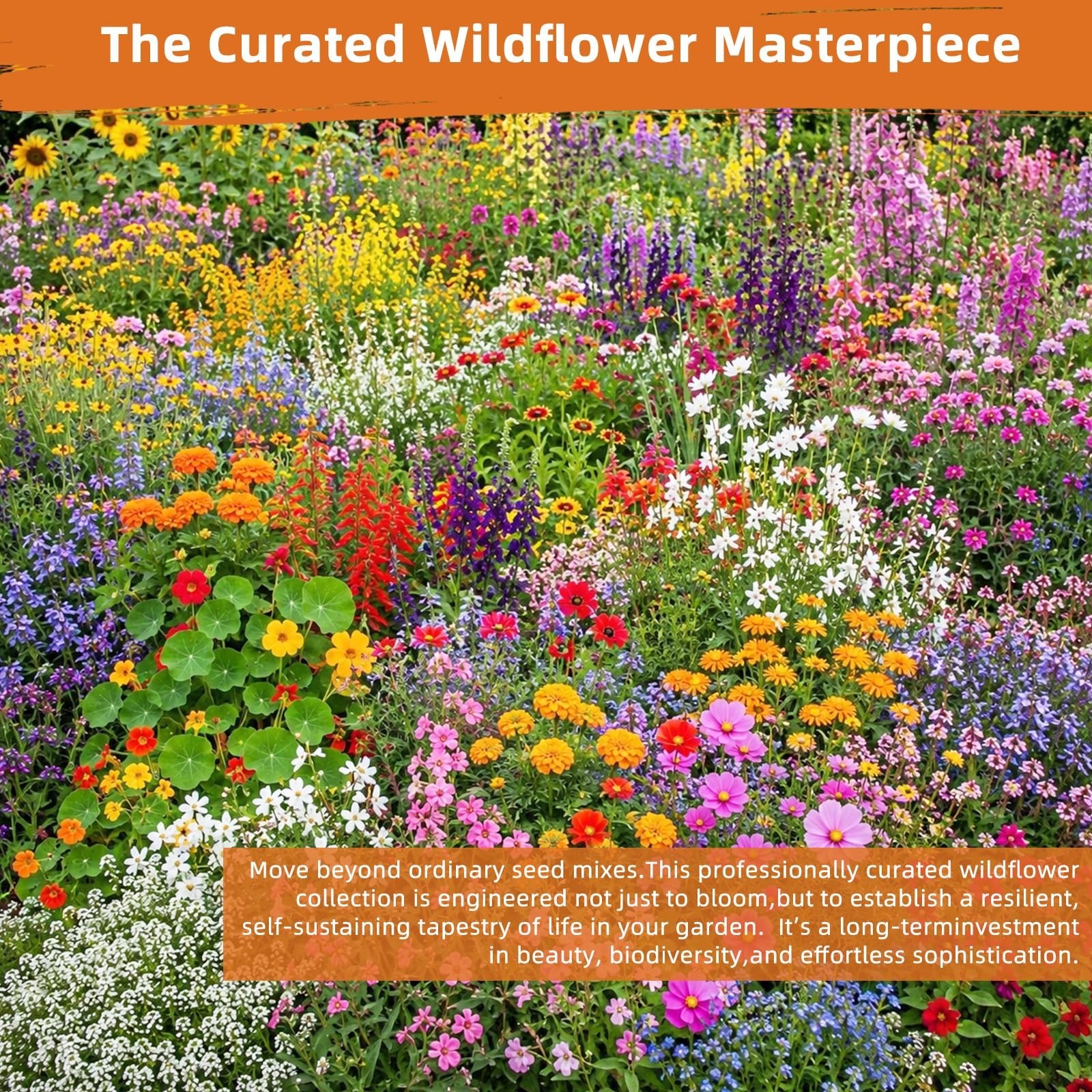 100,000+ Wildflower Seeds Bulk – 25 Varieties Annual & Perennial Mix, High Germi