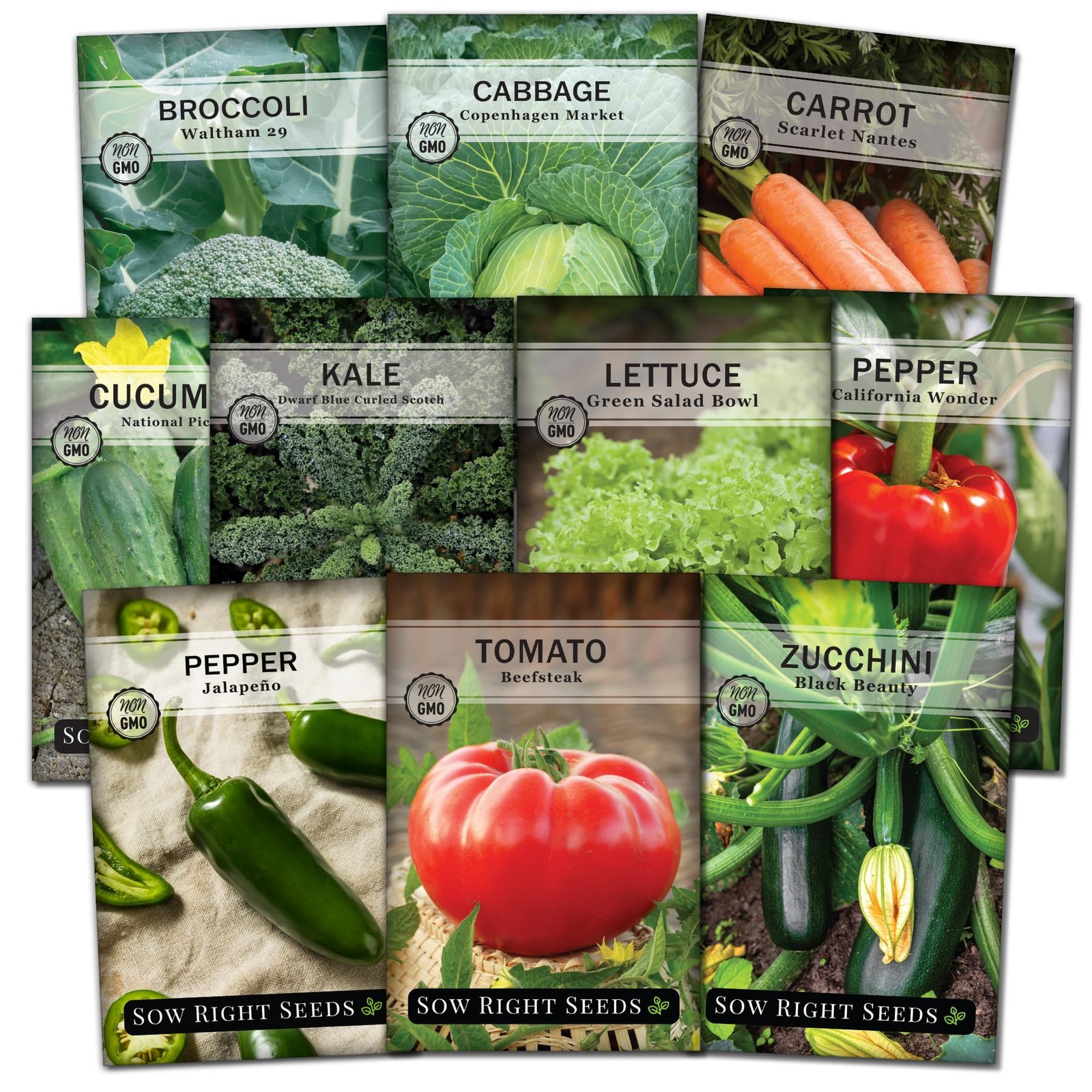 Sow Right Seeds Classic Vegetable Garden Seed Collection for Planting NonGM…