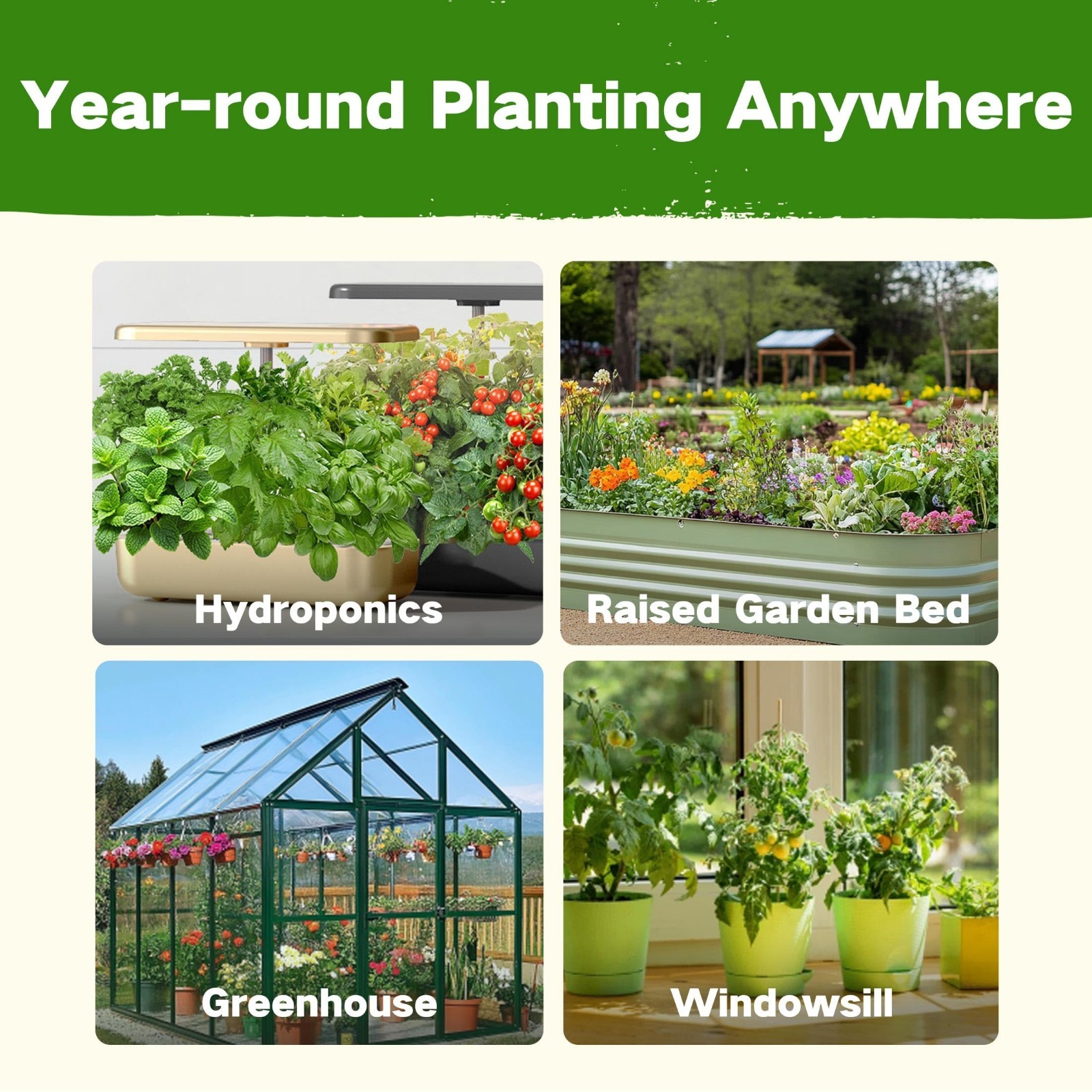 32 Non-GMO Heirloom Seed Varieties – Year-Round Vegetable & Herb Garden Kit, Sur