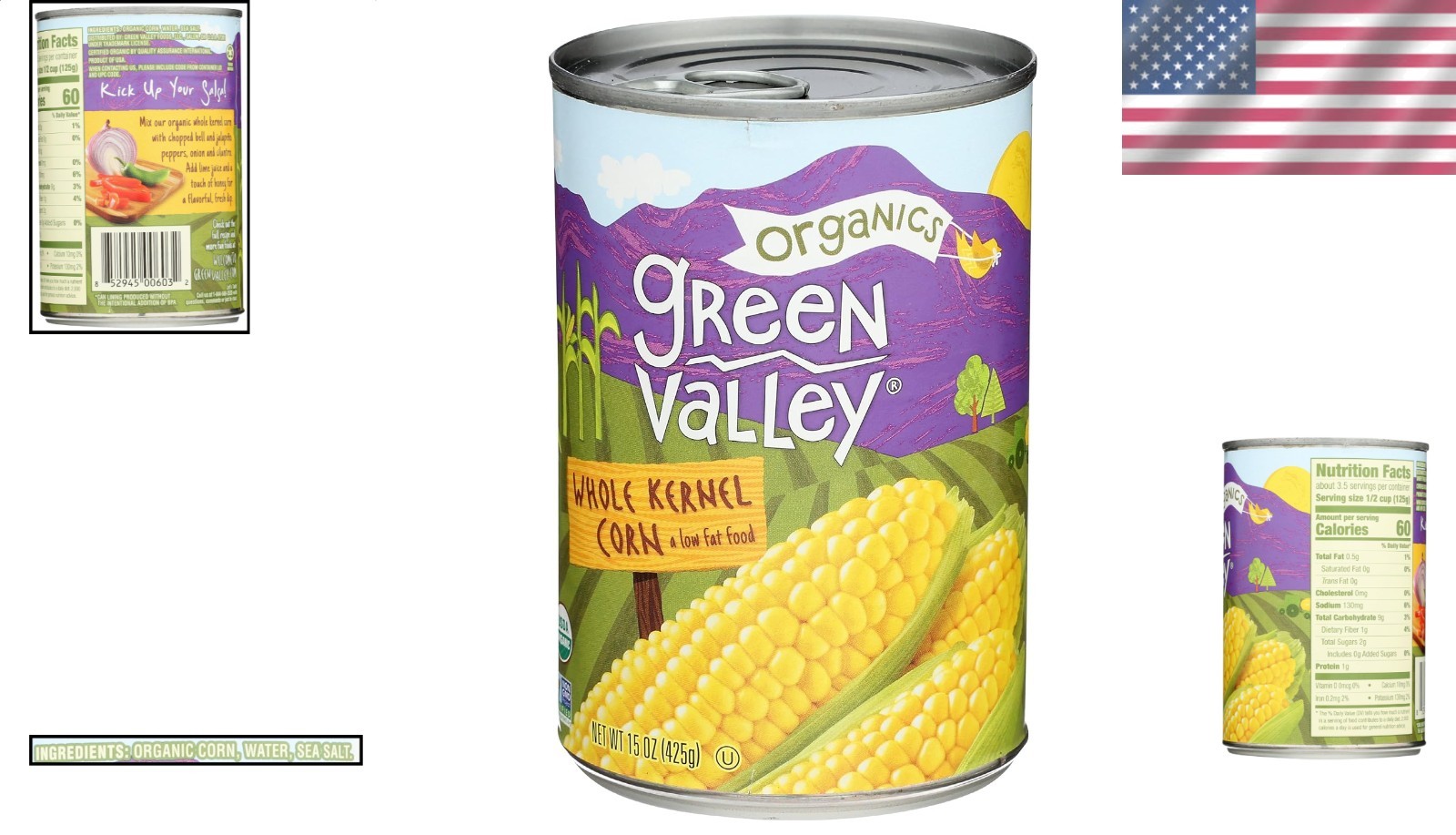 Fresh Organic Whole Kernel Corn 15oz – Kosher, No Preservatives, Wholesome