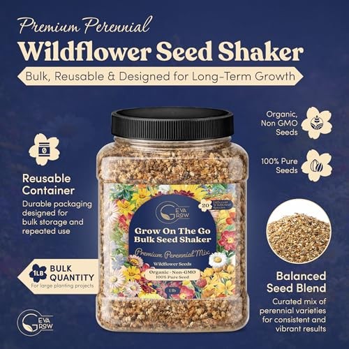 Bulk Wildflower Seed Shaker – Perennial 1 Pound Tub Premium Perennial Mix