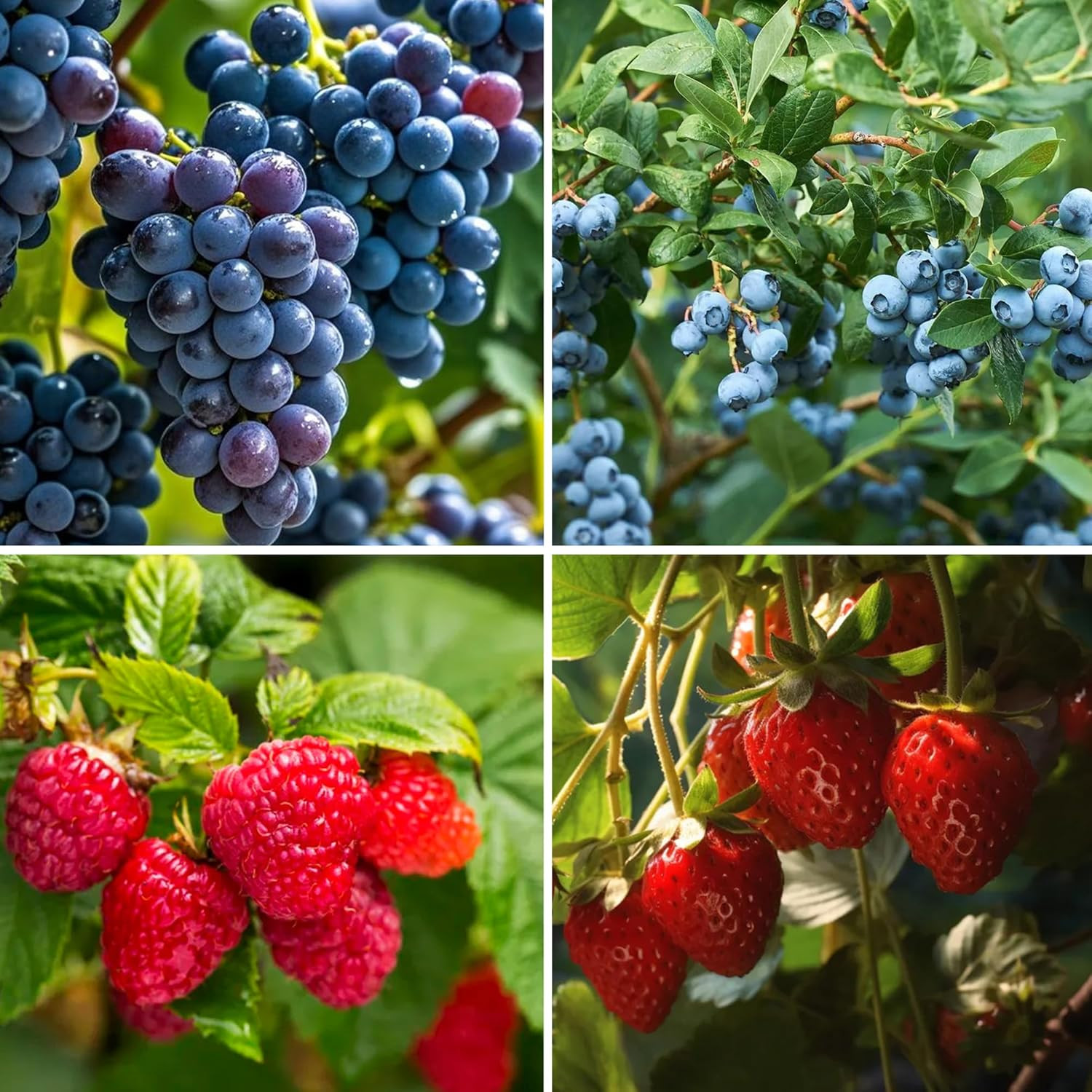 1000+Pcs Mixed Berry Seeds Kit for Planting (Grapes, Strawberries, Blueberries,