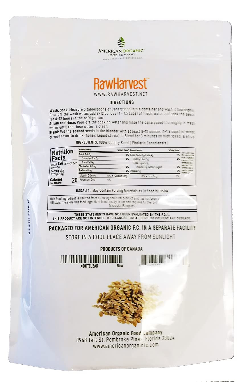 Canary Seed (Alpiste) (1 Pack 4 Lbs) for Human Consumption, Silica Fiber Free.