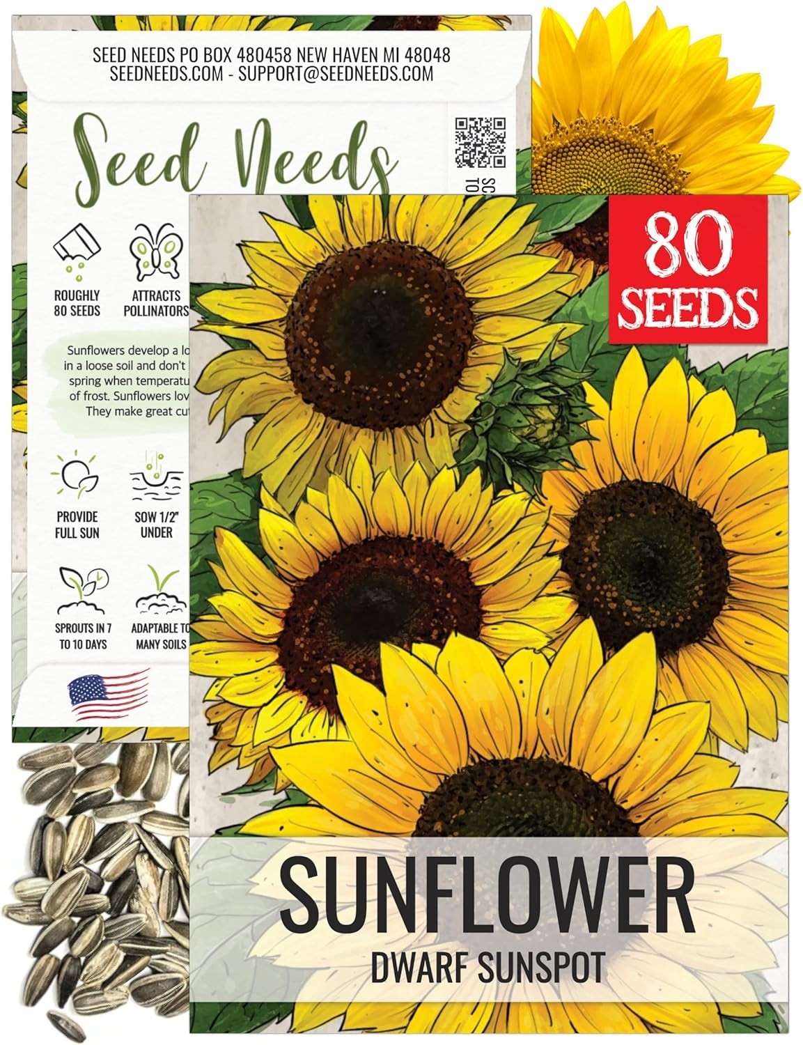 Dwarf Sunspot Sunflower Seeds – Heirloom 2′ Tall Yellow Blooms for Cut Flowers