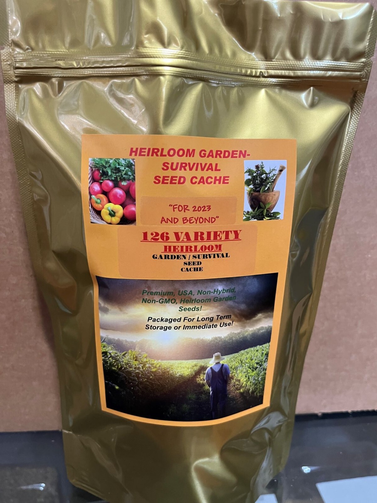 55,000 Seed 126 Variety Emergency/ Survival Garden Seed Cache + $30 HERB PACK