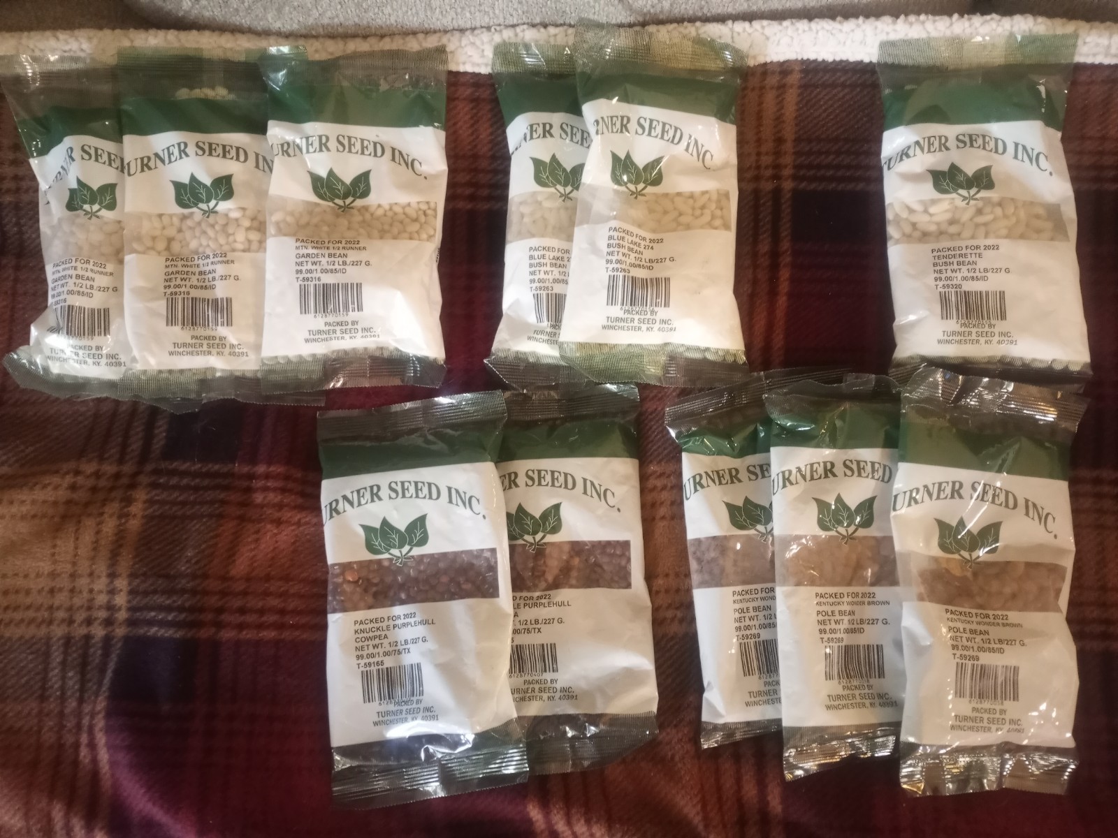 Blue Lake Bush Bean Kentucky Wonder Mtn. White 1/2 Pound Seeds Packed For 2022
