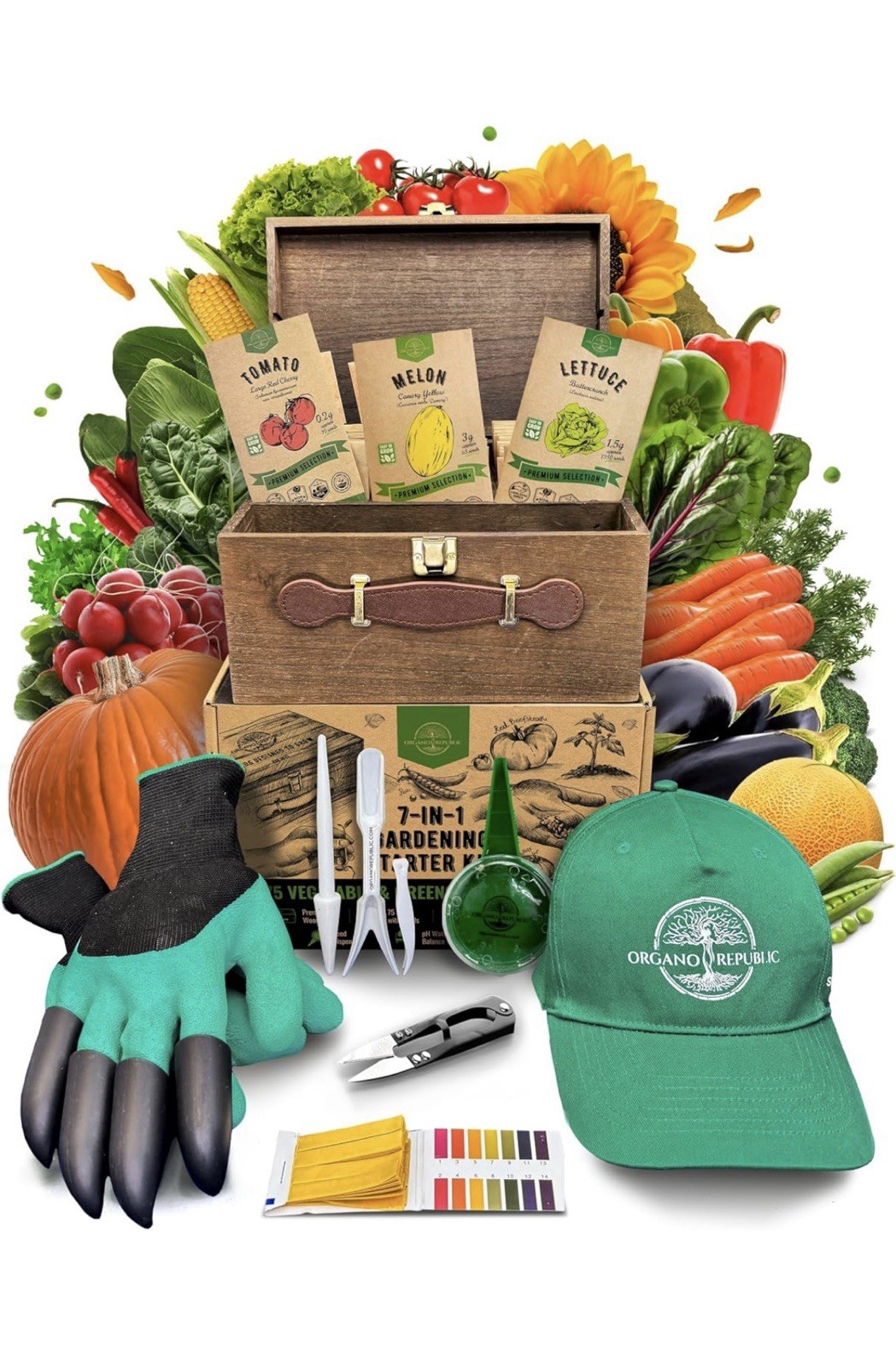 Ultimate Indoor/Outdoor Herb Garden Starter Kit – 75 Non-GMO Seeds + Tools