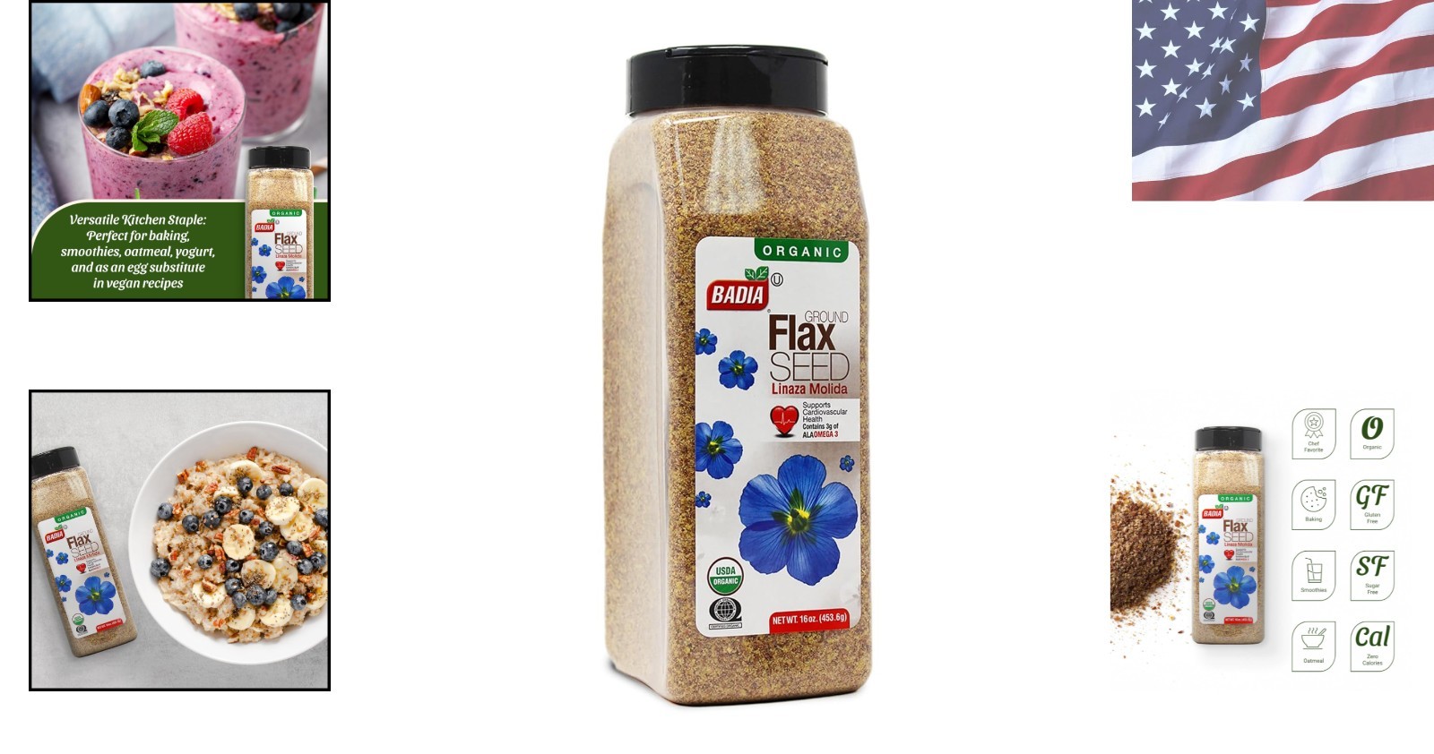 Certified Organic Flax Seed 16oz – High in Fiber, Gluten-Free & -Friendly