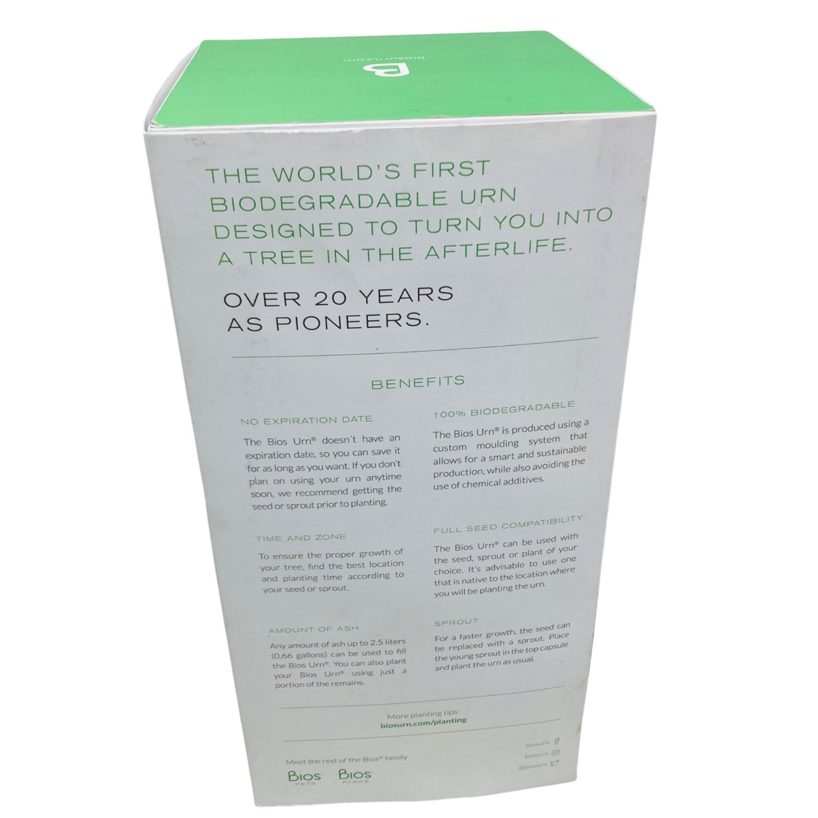Bios Biodegradable Urn Return to Nature w/ Pine Tree Seeds or Use your own
