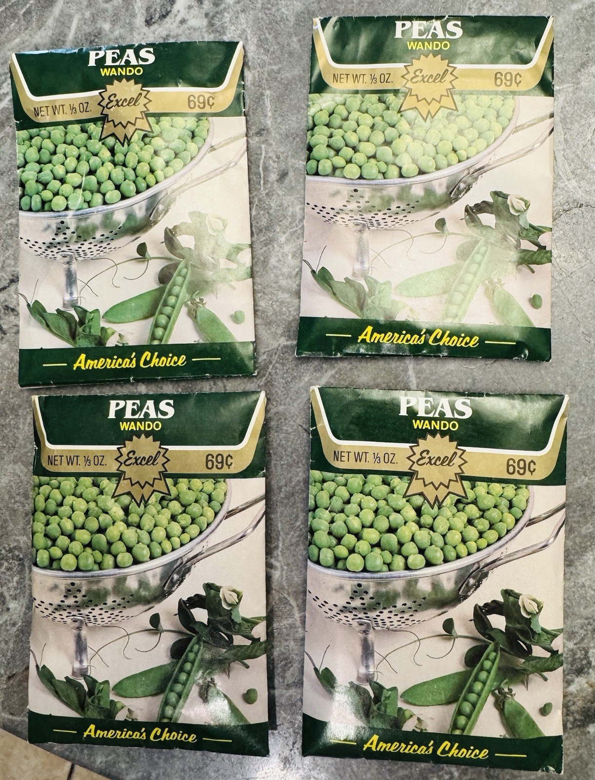Vintage 1993 4pcs Peas Wando Excel America’s Choice