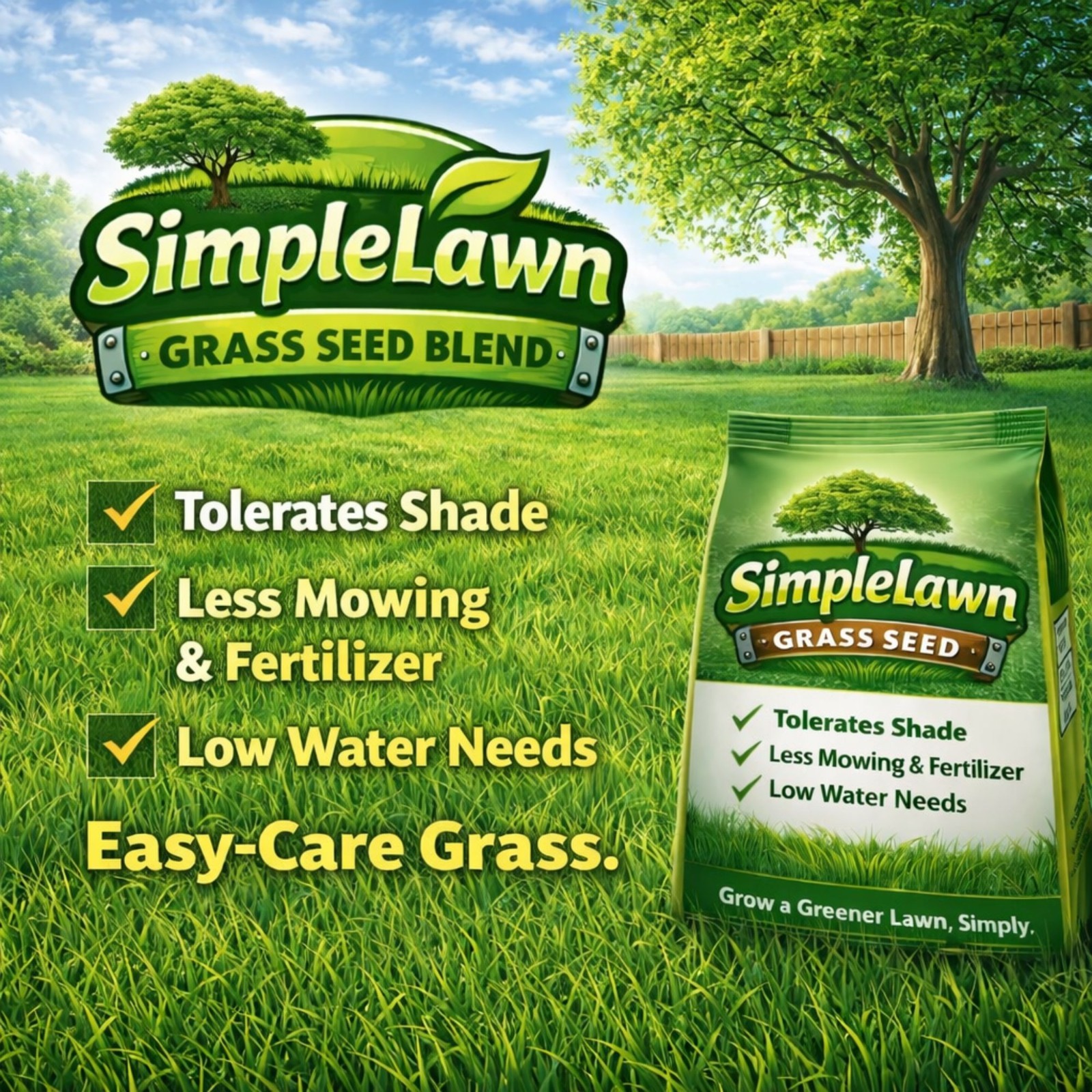 Mow Less Fine Fescue Grass Seed, Low Maintenance Lawn, Shade Tolerant
