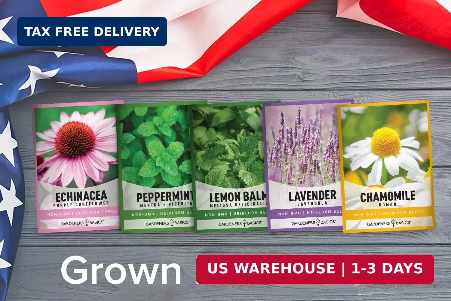 Gardeners Basics, Herbal Tea Seeds for Planting Indoors and Outdoors 5 Variety P