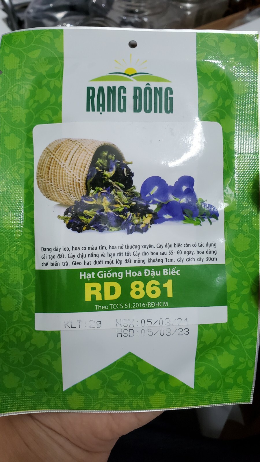 BUTTERFLY PEA (Clitoria Ternatea/đậu biếc) 2021 RADO 861 rang dong dau biec 2g