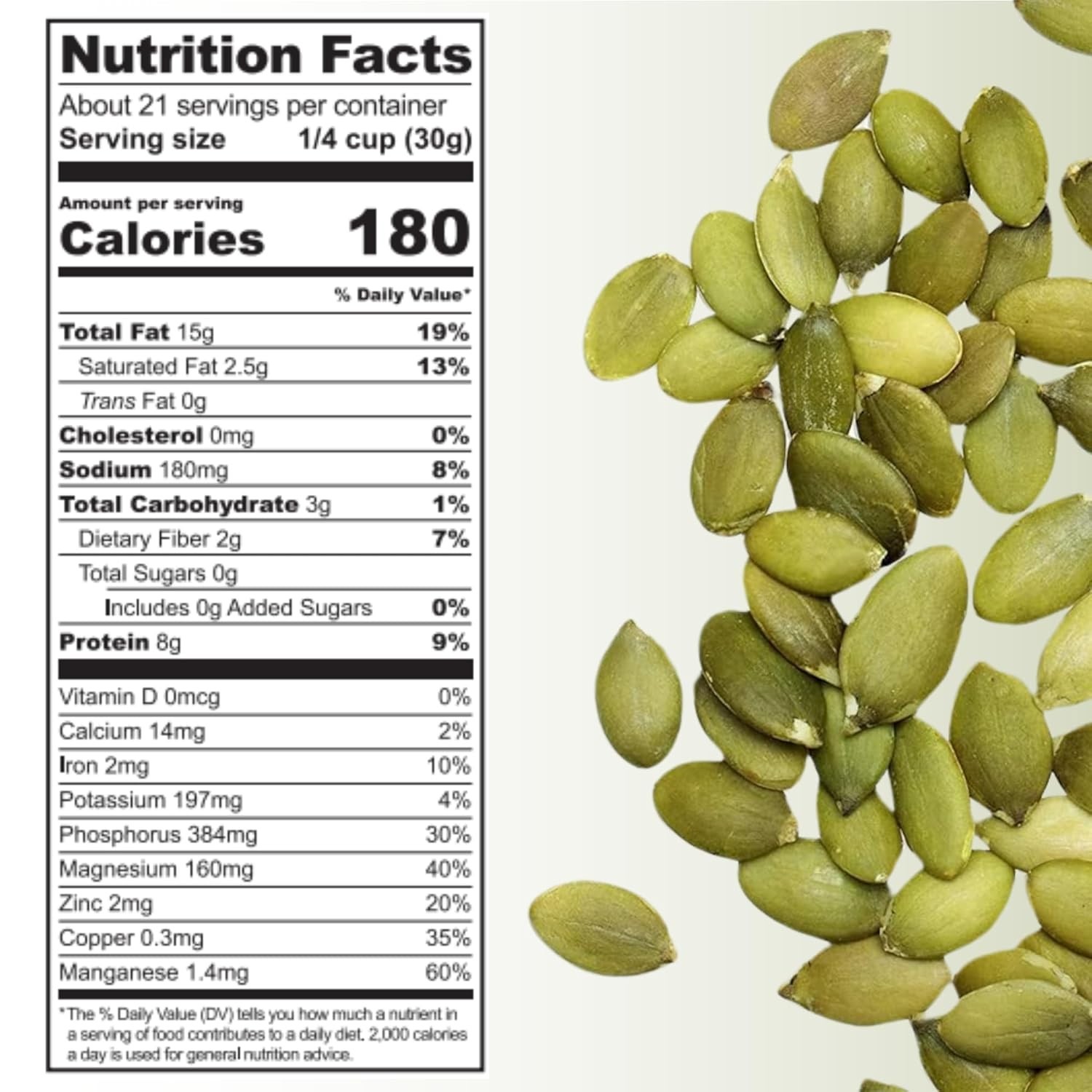 Sea Salted Sprouted Pumpkin Seeds, 22oz Bag, Non GMO, Paleo, Gluten Free, , O…