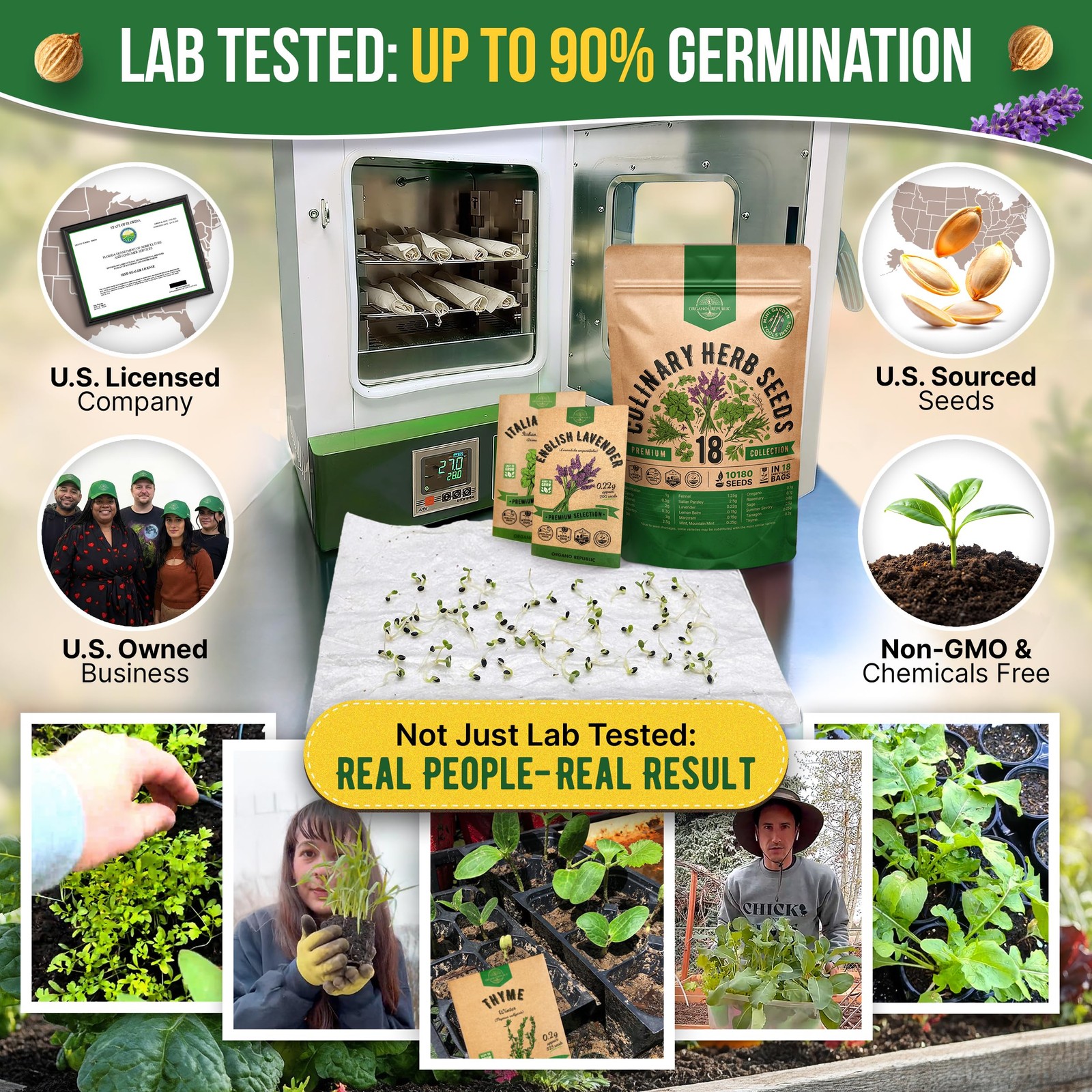 Culinary Herb Seeds Variety Pack NonGMO Heirloom Garden Planting Sets 18 Variety