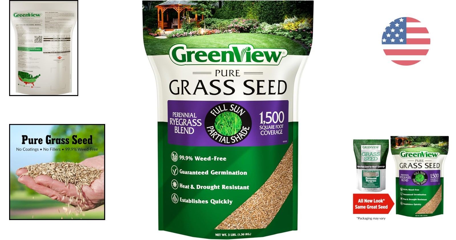 Fast Germinating Perennial Ryegrass Seed – 99.9% Weed-Free, Sun & Shade Tolerant