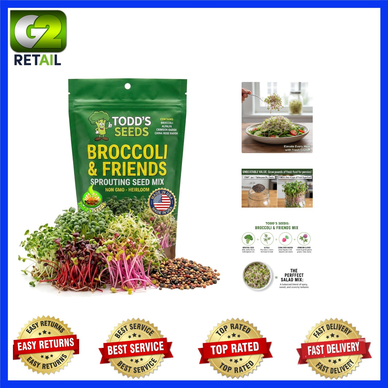 Ultra-Fast Germination Sprouting Seed Mix – Ready to Eat Microgreens in 5 Days