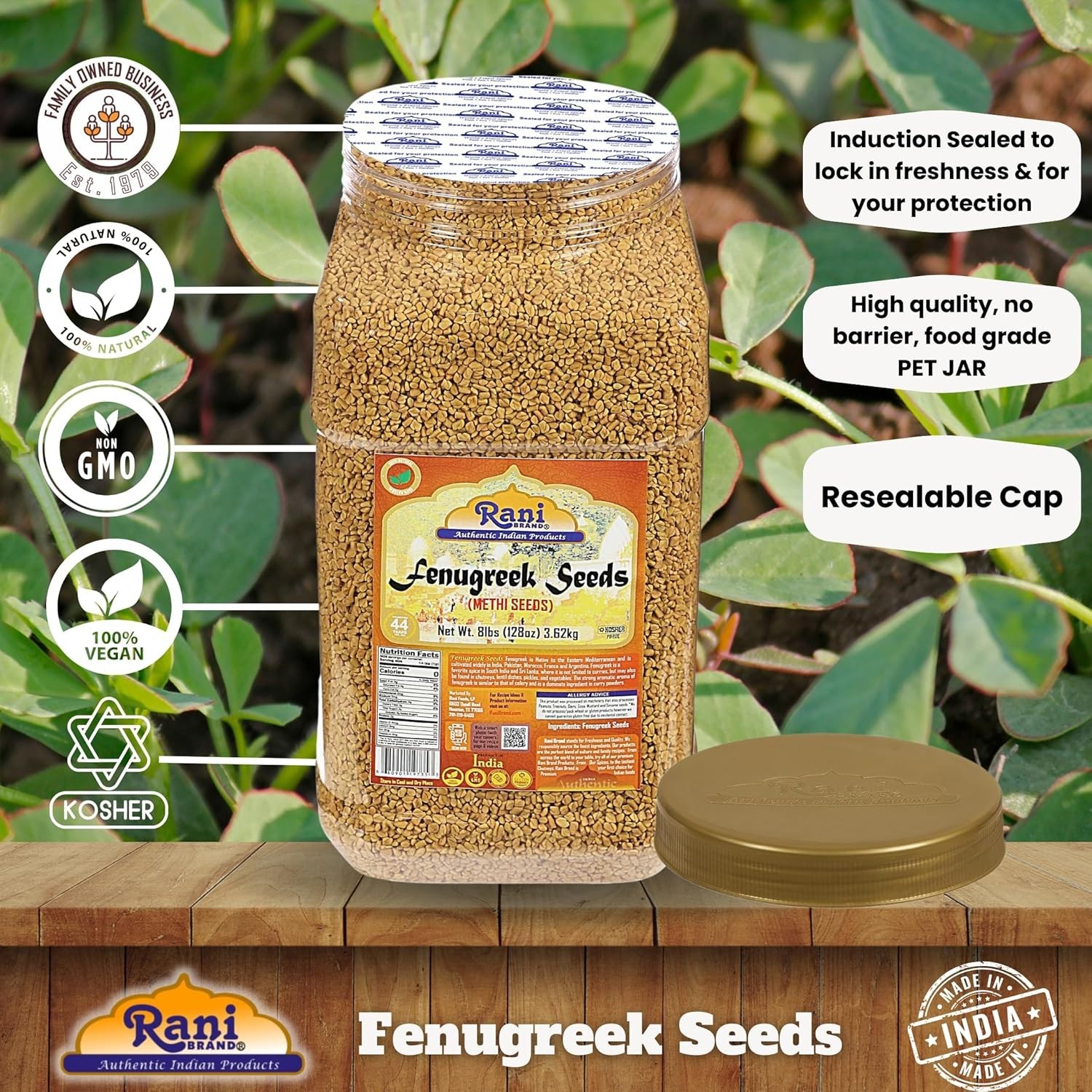 Rani Bulk Fenugreek Seeds – 8lbs Methi Seeds for Cooking & Ayurvedic Use