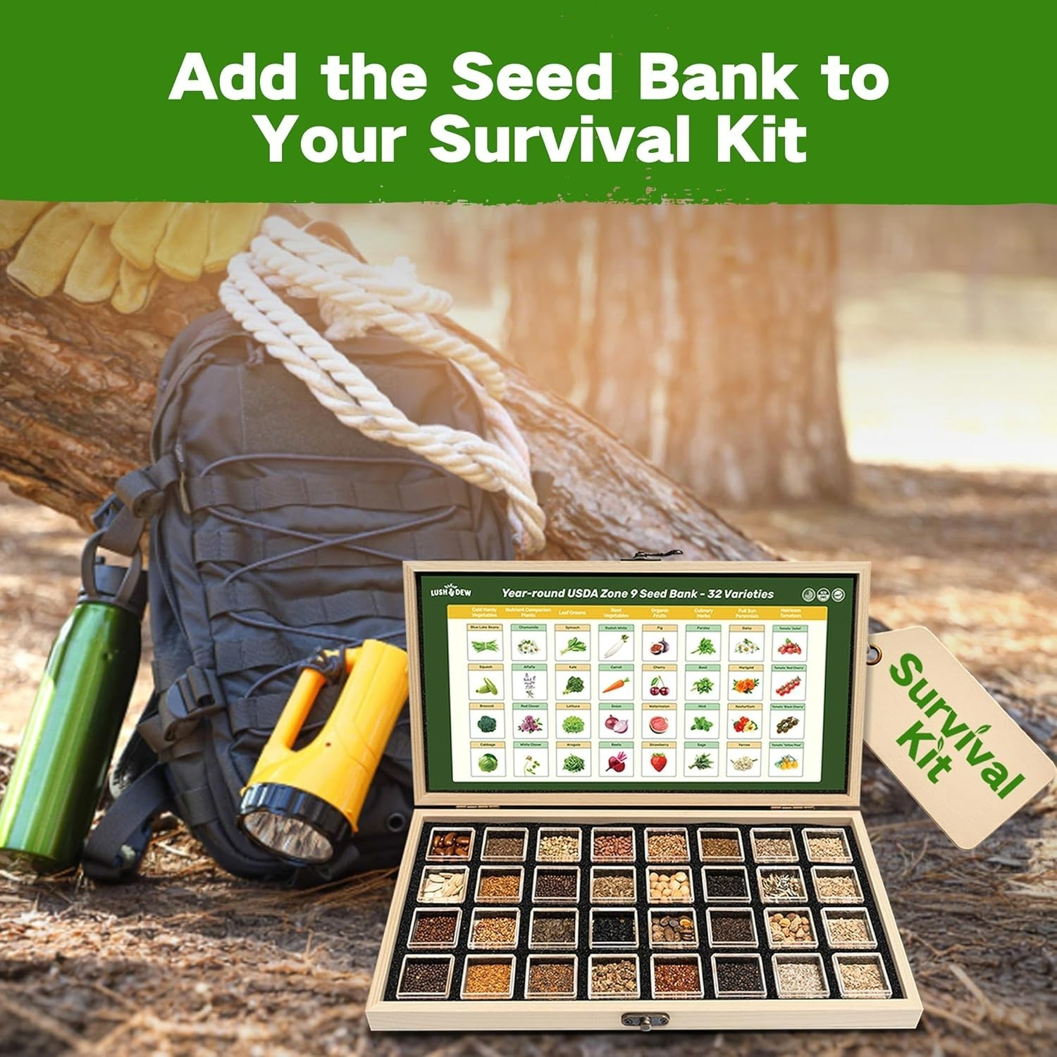 USDA Zone 3 Survival Seed Kit 32 Varieties Non GMO Heirloom Garden Seeds