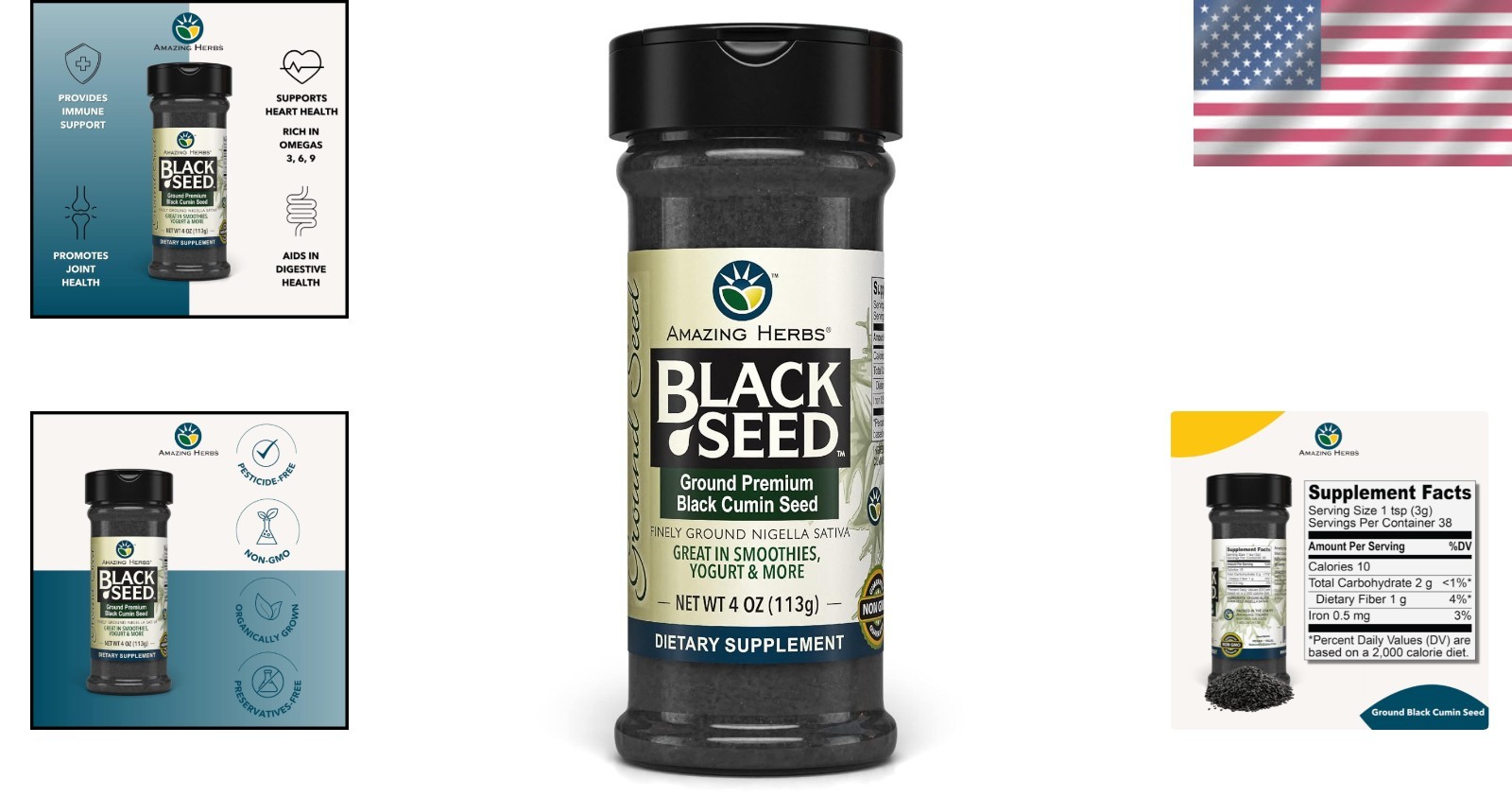 4 Oz Black Cumin Seeds – Non-GMO, Gluten-Free & Digestive Health Booster