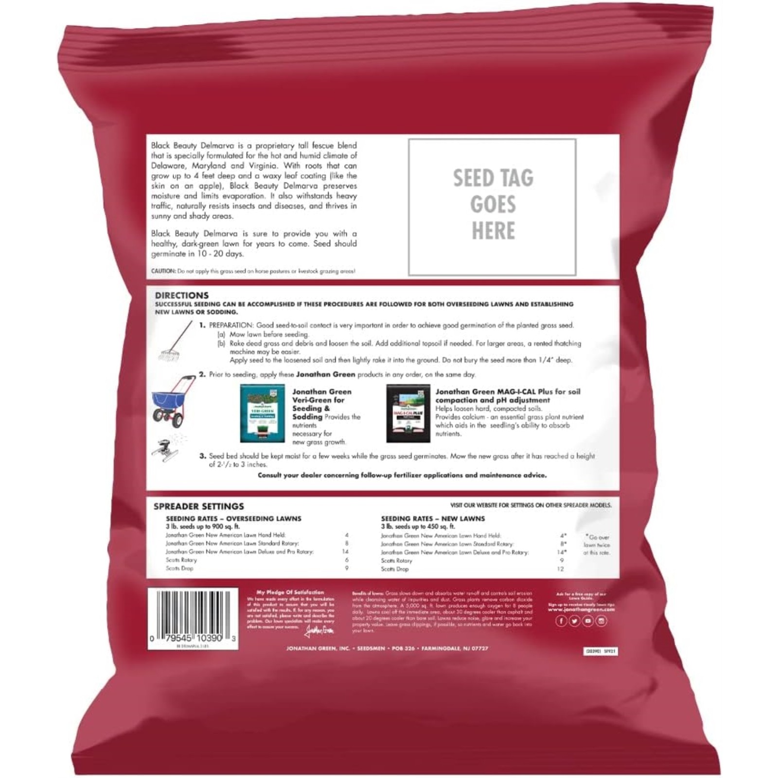 Jonathan Green (#10390) Black Beauty Delmarva Mix Grass Seed, 3 Lb