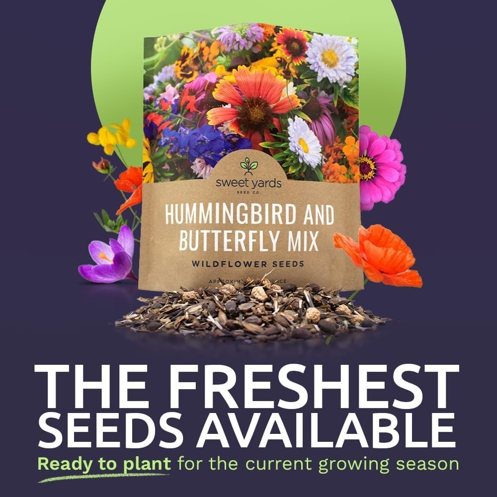 Large 1 Ounce Wildflower Seed Mix – 23 Perennial & Annual Species for Gardens